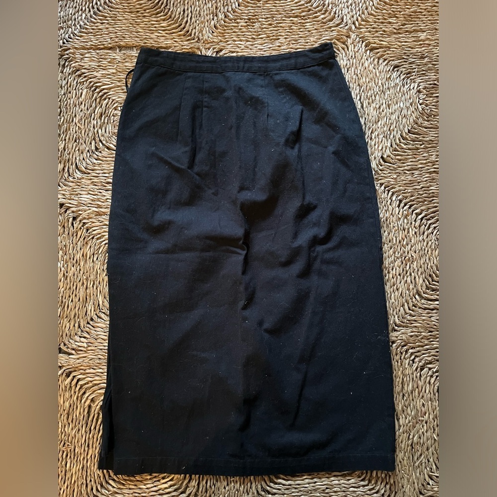Anthropologie Maeve Black and White Palm  Pencil Skirt - Picture 3 of 7